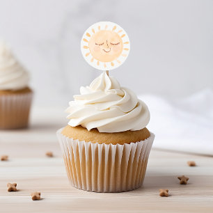 Cute Little Sun & Rainbow Boho Baby Shower Classic Round Sticker