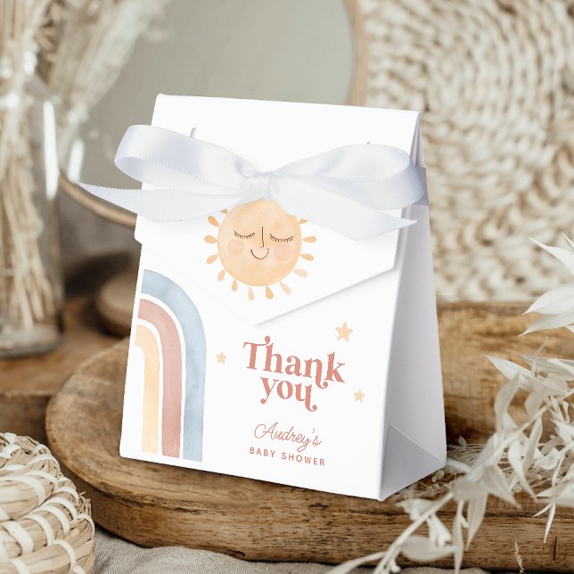Cute Little Sun & Rainbow Boho Baby Shower Favor Boxes (Cute Little Sun & Rainbow Boho Baby Shower Favor Boxes)