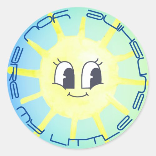 Cute little sun sunshine  classic round sticker