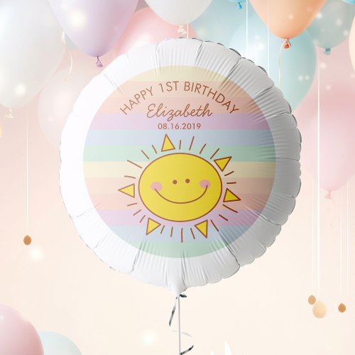 Cute Little Sunshine Baby First Birthday Party Balloon