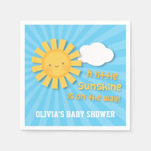 Cute Little Sunshine Baby Shower Supplies Napkins