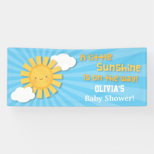 Cute Little Sunshine Baby Shower Welcome Banner