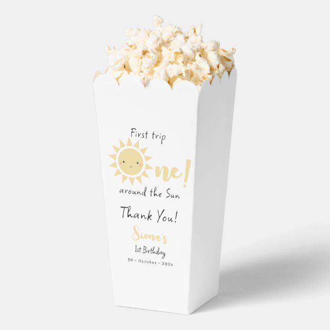 Cute Little Sunshine Is Turning One | 1st Birthday Favor Boxes (Popped)