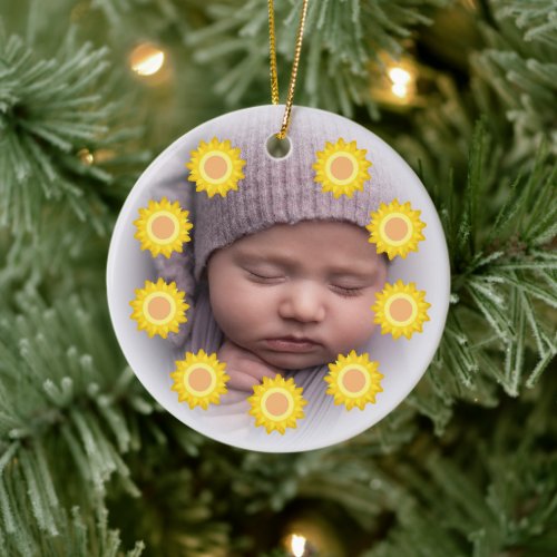 Cute Little Sunshine Photo Ceramic Ornament