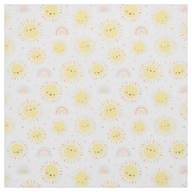 Cute Little Sunshines and Rainbows Fabric (Swatch)