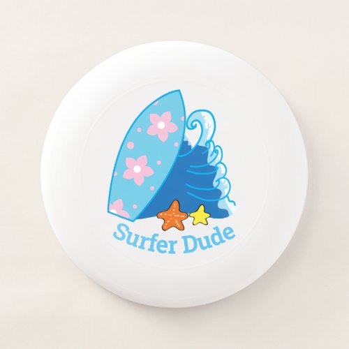 Cute Little Surfer Dude Surfboard and Wave Wham-O Frisbee