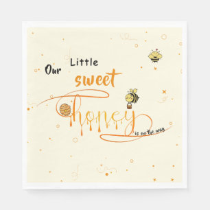 Cute Little Sweet Dripping Honey Baby Shower Napkins