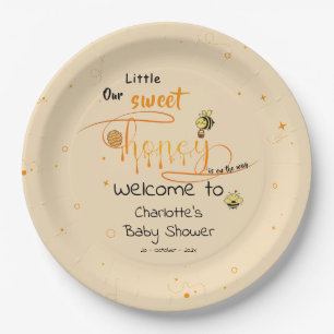 Cute Little Sweet Dripping Honey Baby Shower Paper Plates