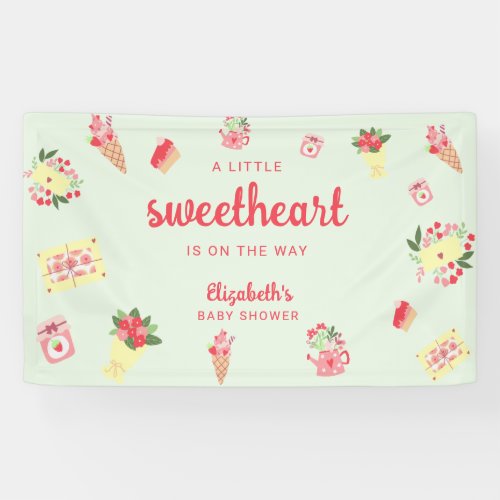Cute Little Sweetheart on the Way Baby Shower Banner