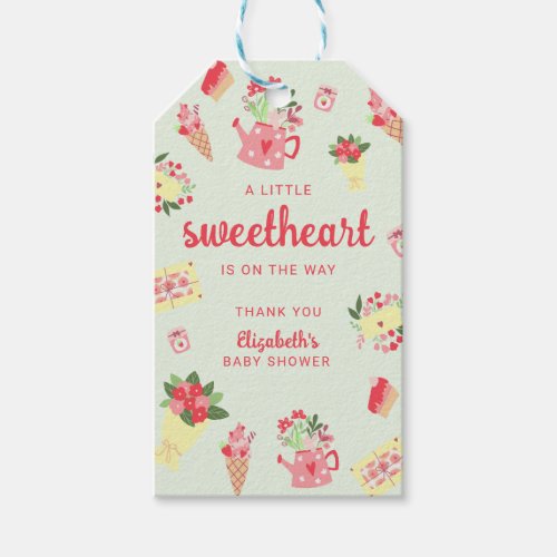 Cute Little Sweetheart on the Way Baby Shower Gift Tags