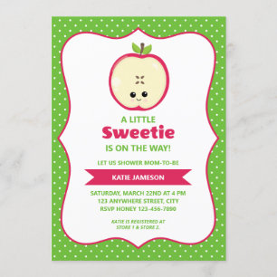 Cute Little Sweetie Apple Baby Shower Invitation