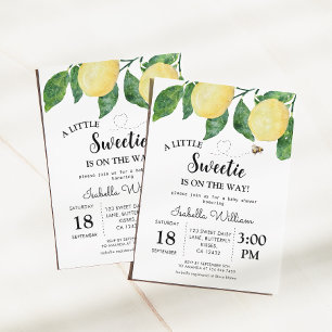 Cute Little Sweetie Lemon Baby Shower Invitation