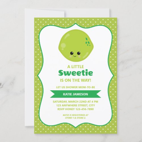 Cute Little Sweetie Lime Baby Shower Invitation
