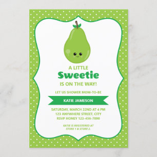 Cute Little Sweetie Pear Baby Shower Invitation
