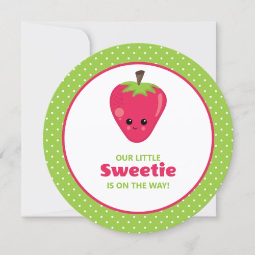 Cute Little Sweetie Strawberry Baby Shower Invitation