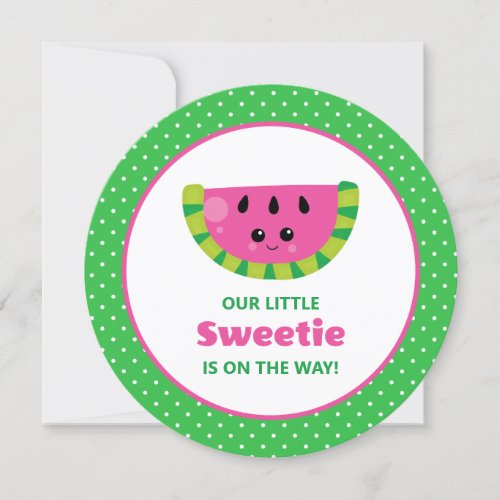 Cute Little Sweetie Watermelon Baby Shower Invitation