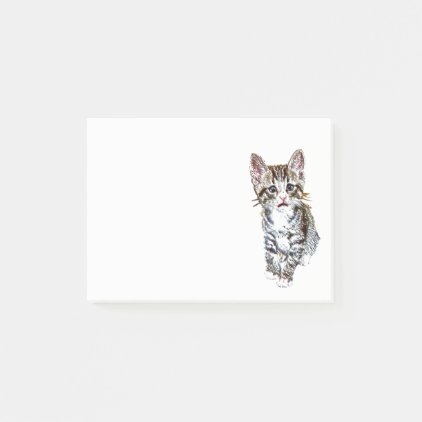 Cute Little Tabby Kitten for Cat Lovers Post-it Notes