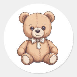 cute little teddy bear wear tie sticker