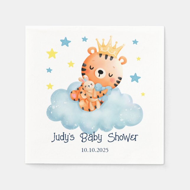 Cute Little Tiger Baby Shower Napkins (Front)