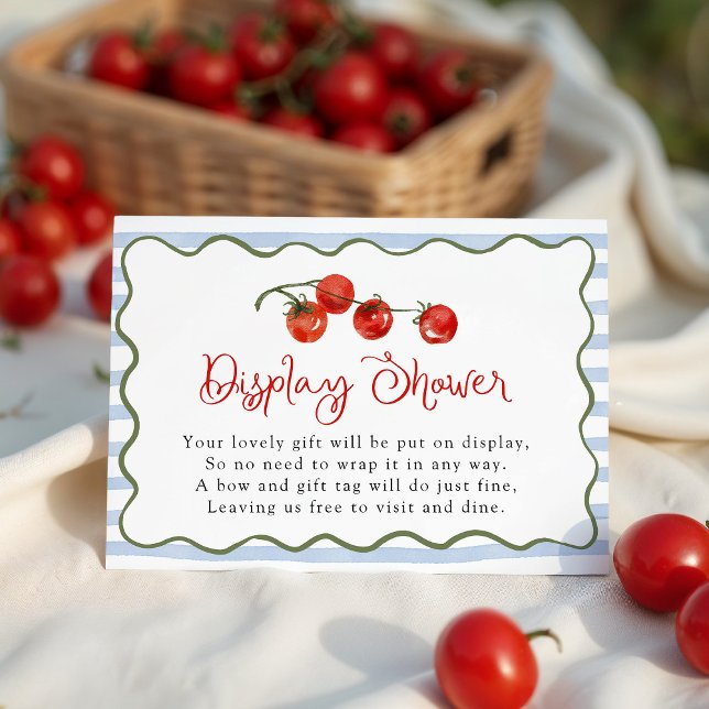 Cute Little Tomato Baby Shower Display Shower Enclosure Card (Creator Uploaded)