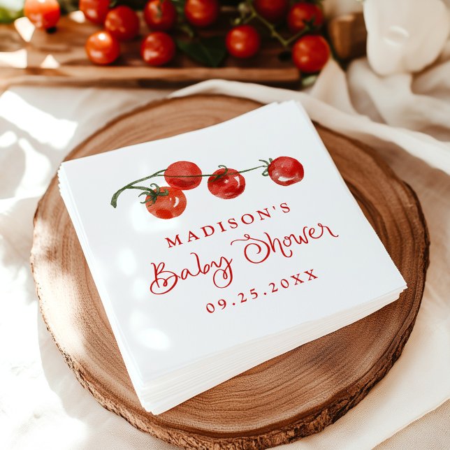 Cute Little Tomato Baby Shower Napkins (Creator Uploaded)