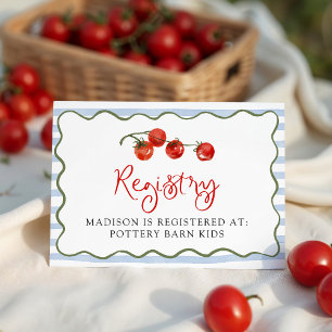 Cute Little Tomato Baby Shower Registry Enclosure Card
