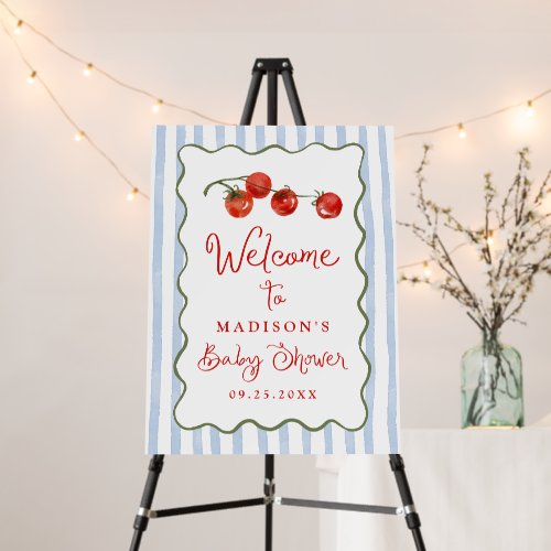 Cute Little Tomato Baby Shower Welcome Sign