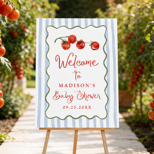 Cute Little Tomato Baby Shower Welcome Sign