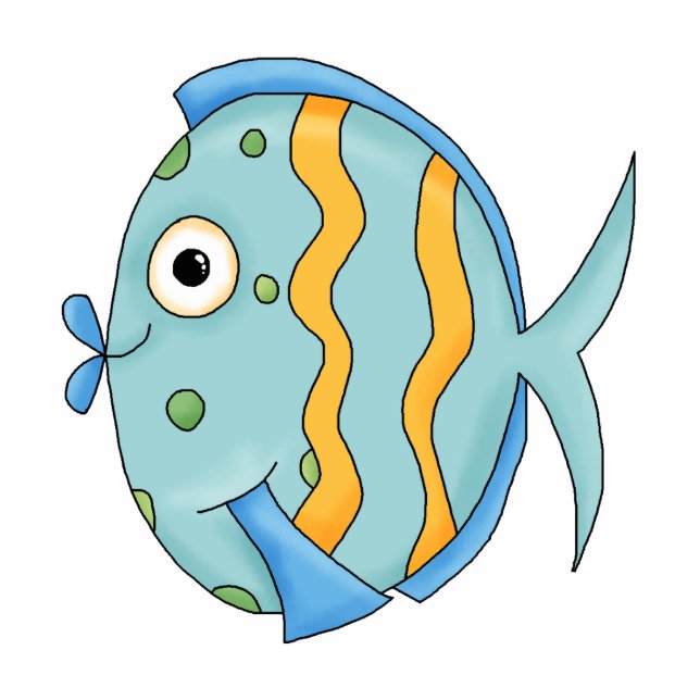 Cute Little Tropical Ocean Fish Cartoon Character Cutout (Front)