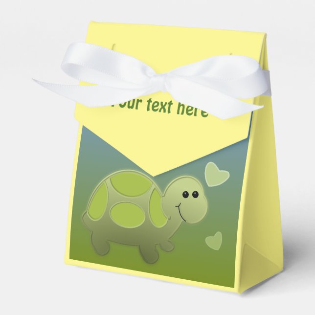 Cute little Turtle (personalize) Favor Boxes (Front Side)
