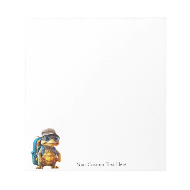 Cute Little Turtle with Backpack, 5.5 x 6 Notepad (Front)