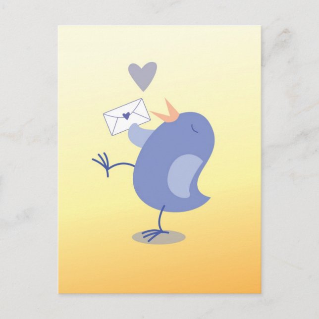 Cute little Tweeter Bird with a letter! Postcard (Front)