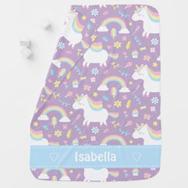 Cute Little Unicorn Baby Girl Personalized Blanket