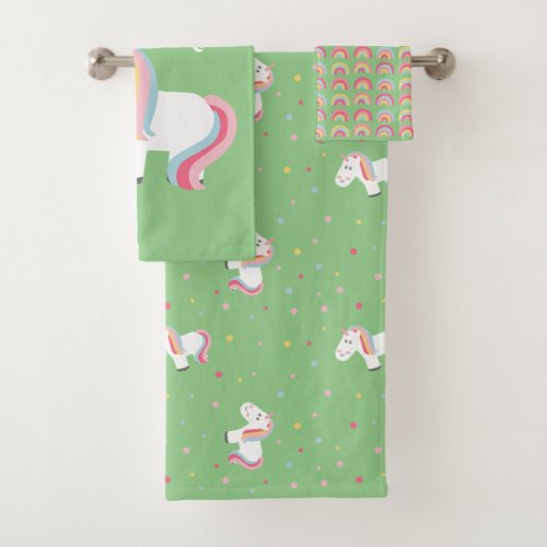 Cute little unicorn  bath towel set