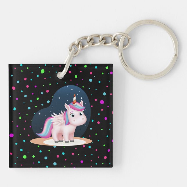Cute Little Unicorn Keychain (Back)