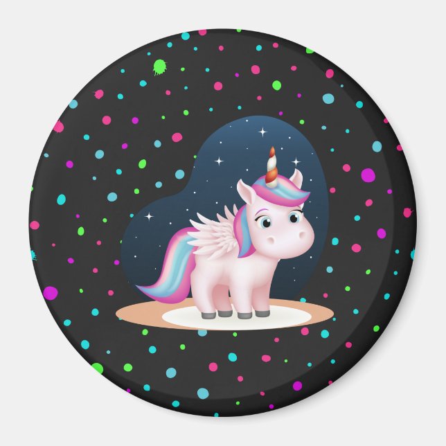 Cute Little Unicorn Magnet (Front)