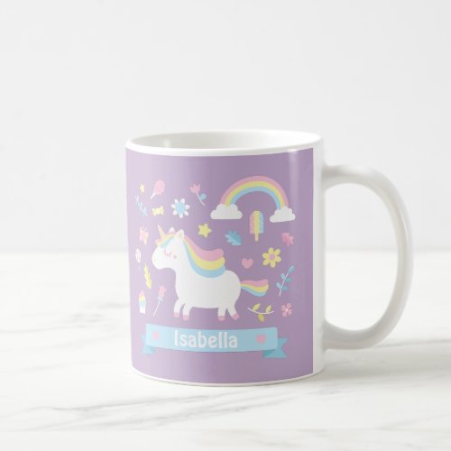 Cute Little Unicorn Rainbow Girls Mug