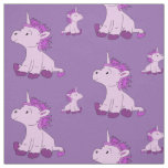 Cute Little Unicorn with Pink Violet mane Fabric