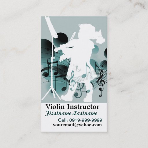 Customizable Cute Little Violinist Business Card