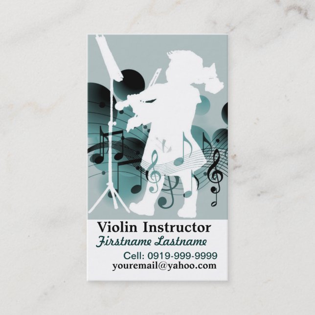 Cute Little Violinist Business Card (Front)