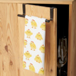 Cute Little Watercolor Chickens Pattern Kitchen Towel<br><div class="desc">Adorable baby chicks in different poses in repeat pattern.</div>