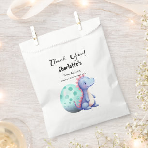 Cute Little Watercolor Dinosaur Baby Shower Favor Bag