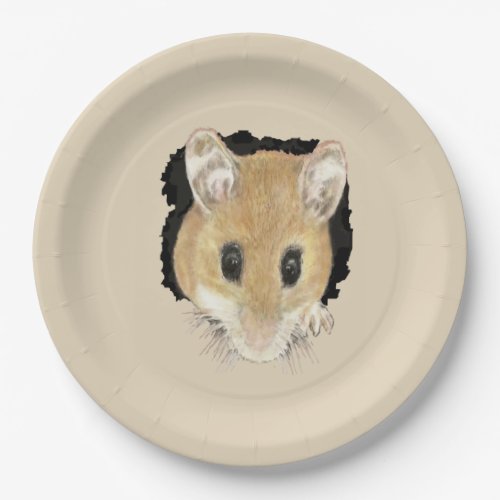 Cute Little Watercolor Pet Pocket Mouse Animal Art Paper Plates