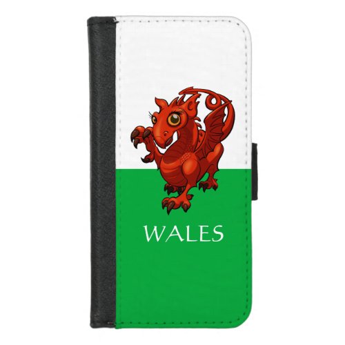 Cute Little Welsh Baby Red Dragon Wales Cartoon iPhone 87 Wallet Case