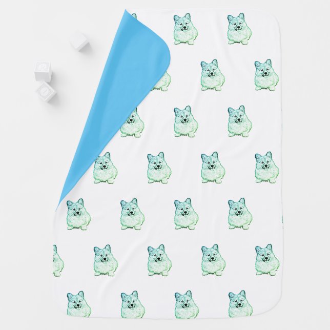 Cute Little Welsh Corgi Baby Blanket (In Situ)