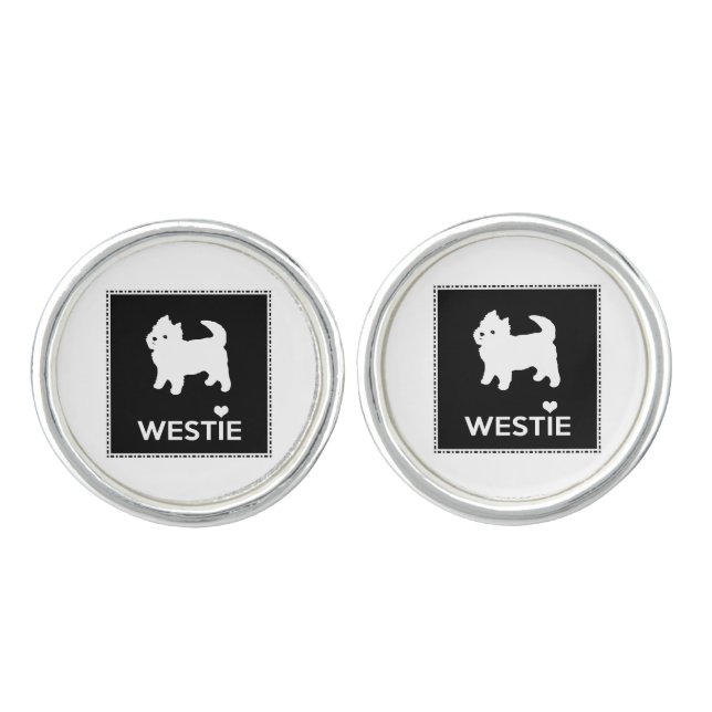 Cute Little Westie - West Highland Terrier Cufflinks (Front)