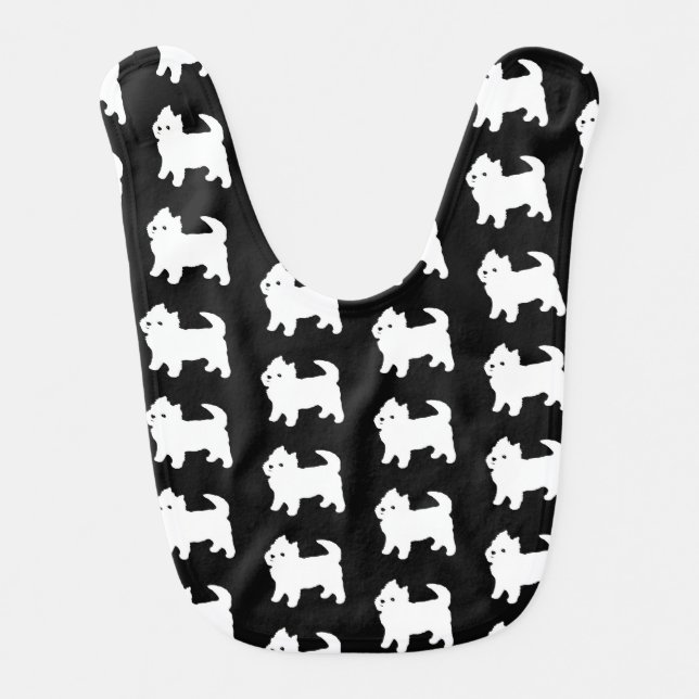 Cute Little Westie - West Highland White Terrier Baby Bib (Front)