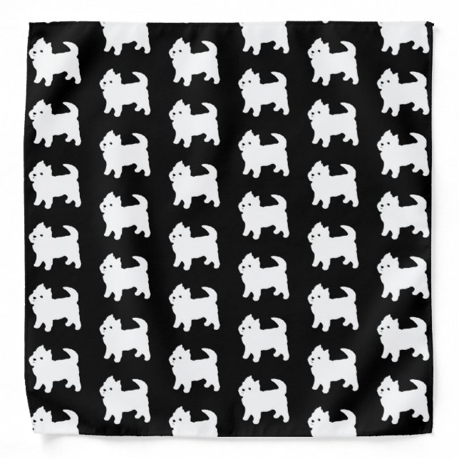 Cute Little Westie - West Highland White Terrier Bandana (Front)
