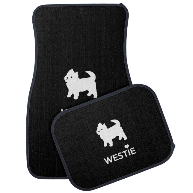 Cute Little Westie - West Highland White Terrier Car Mat (Set)