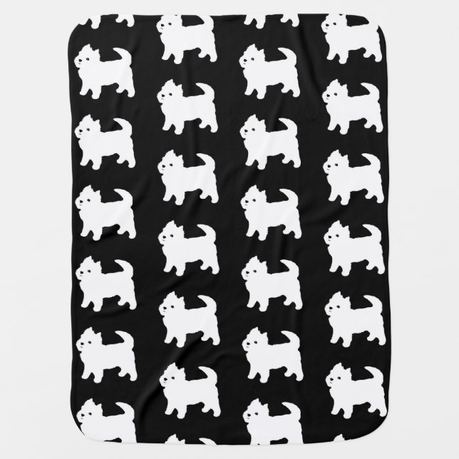 Cute Little Westie - West Highland White Terrier Swaddle Blanket (Front)
